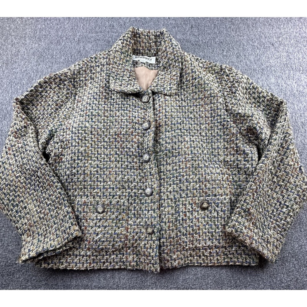 Vintage‎ Windridge Cheryl Nash Blazer Women's Medium Multicolor Chunky Tweed